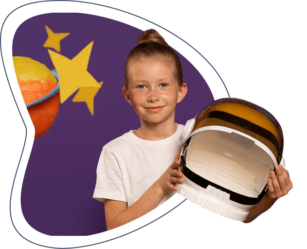 Child with helmet