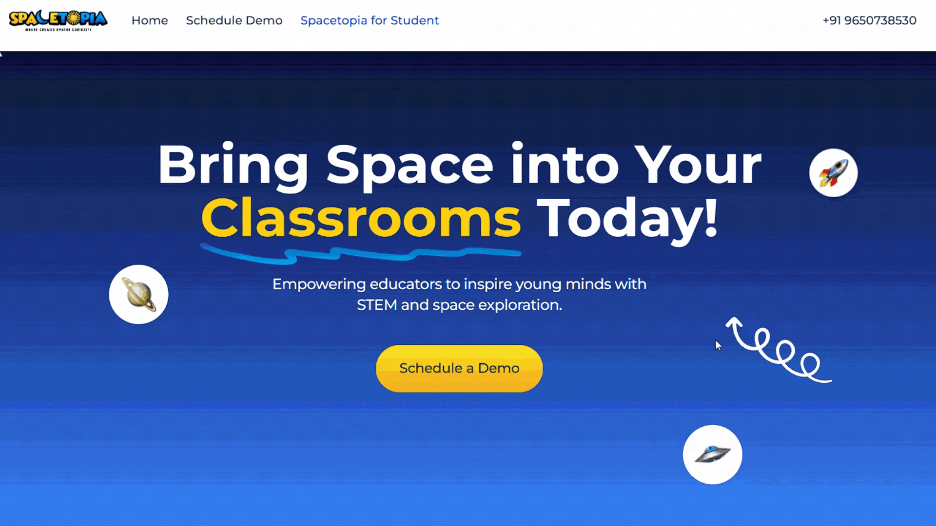 Teacher explaining space concepts